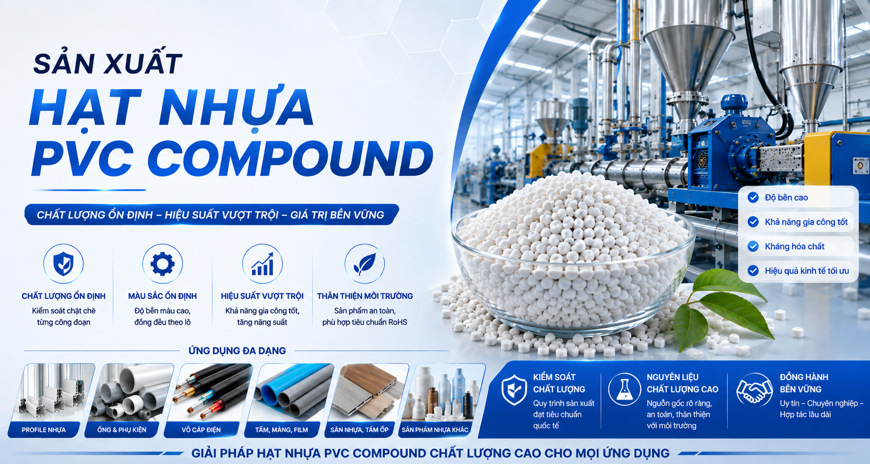 Sản xuất Hạt nhựa PVC Compound